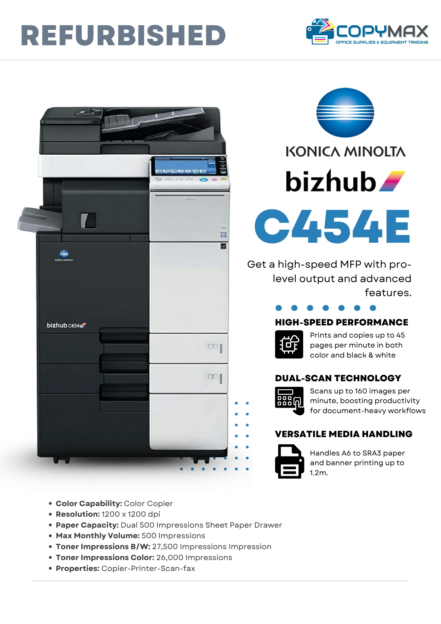 Konica Minolta C454e printer for sale manila philippines Konica Minolta C454e