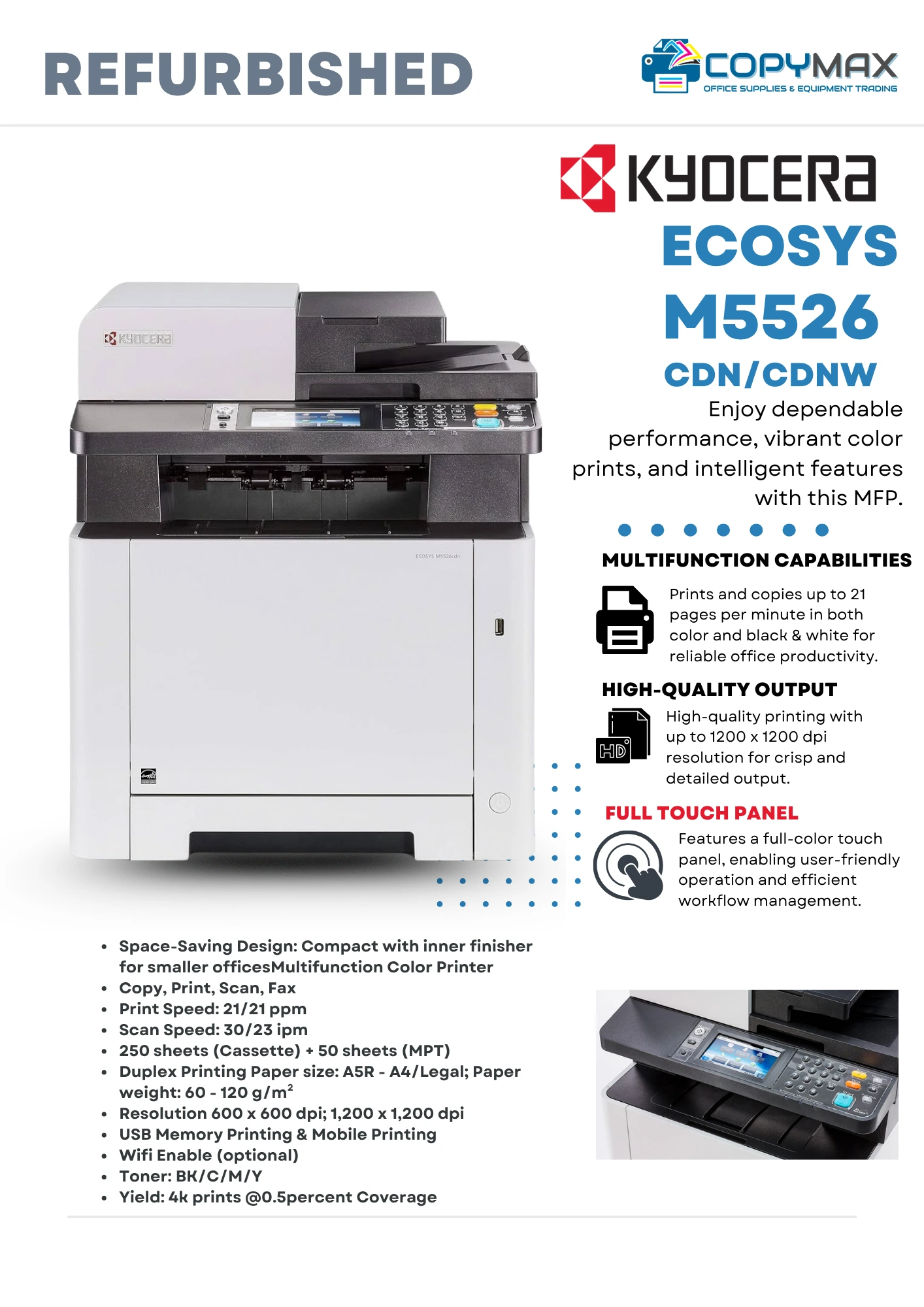 Kyocera Ecosys M5526cdn_cdnw printer for sale manila philippines Kyocera Ecosys M5526cdn_cdnw